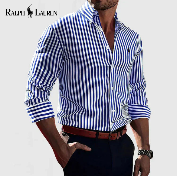 Herren gestreiftes Baumwollhemd