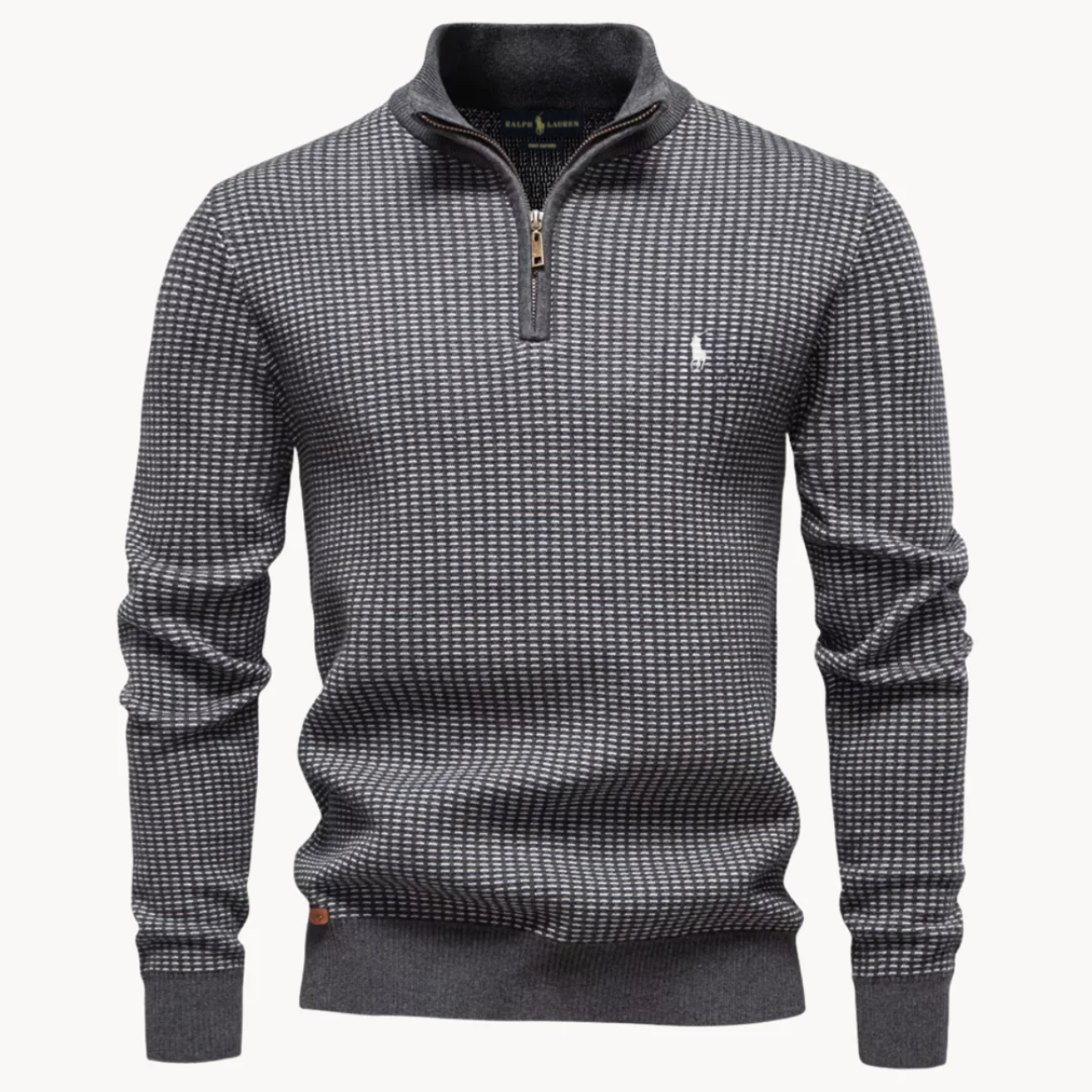Herren-Strickpullover mit kurzem Reißverschluss – Ausverkauf