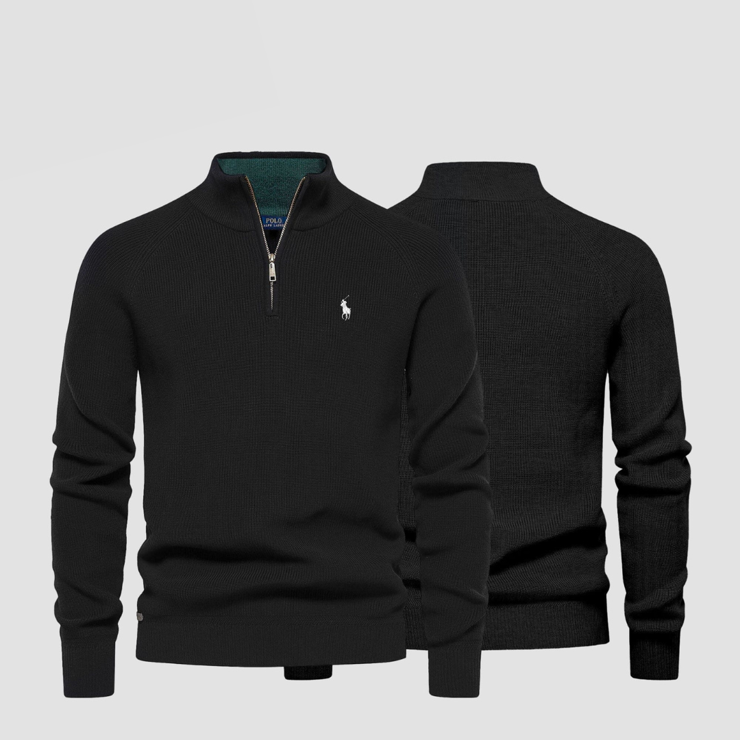 Herren-Strickpullover mit Reißverschlusskragen (Ausverkauf)