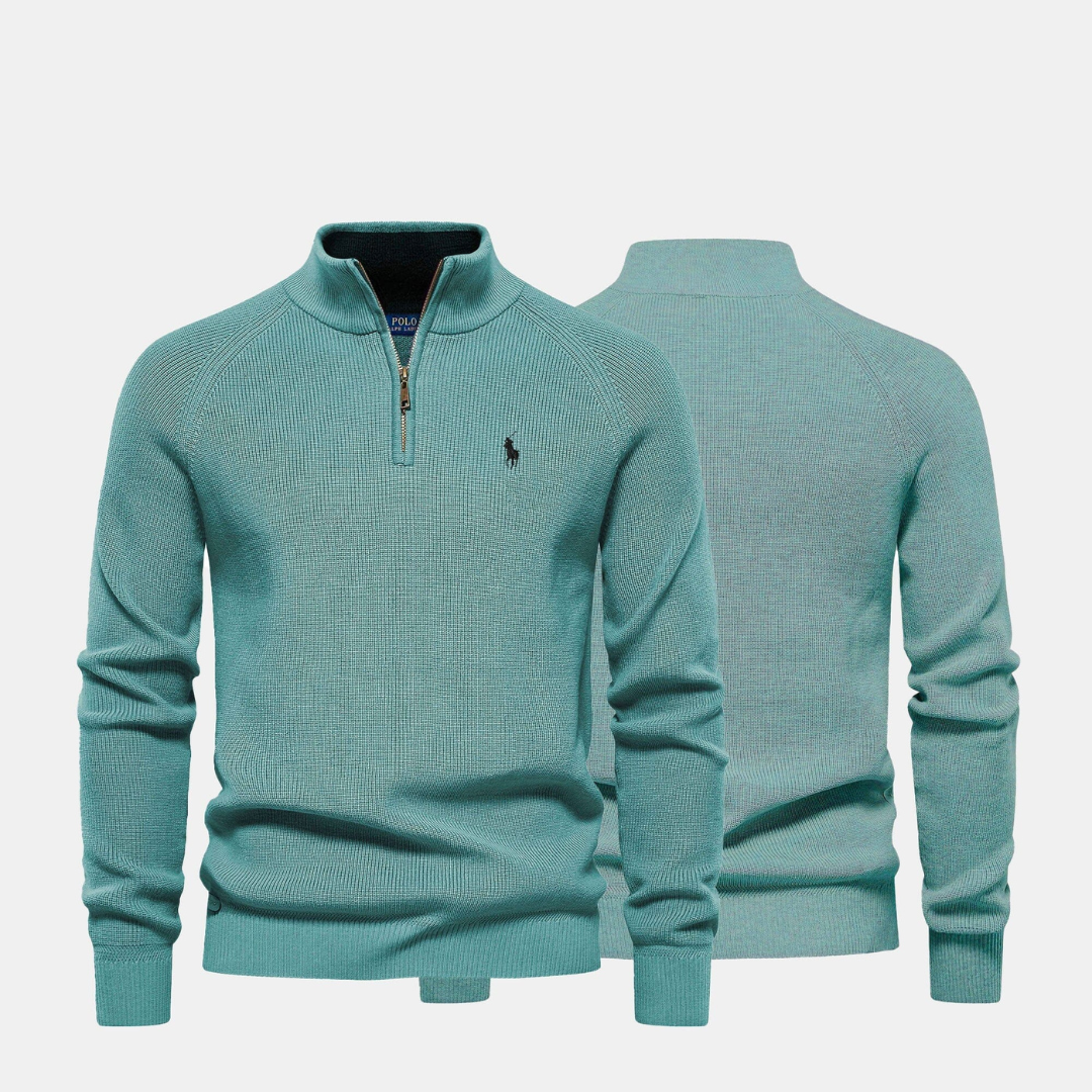 Herren-Strickpullover mit Reißverschlusskragen (Ausverkauf)