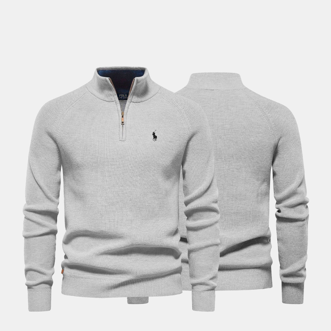 Herren-Strickpullover mit Reißverschlusskragen (Ausverkauf)
