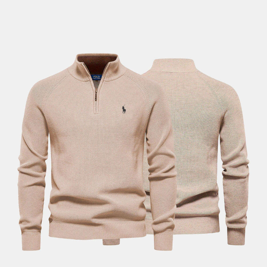 Herren-Strickpullover mit Reißverschlusskragen (Ausverkauf)
