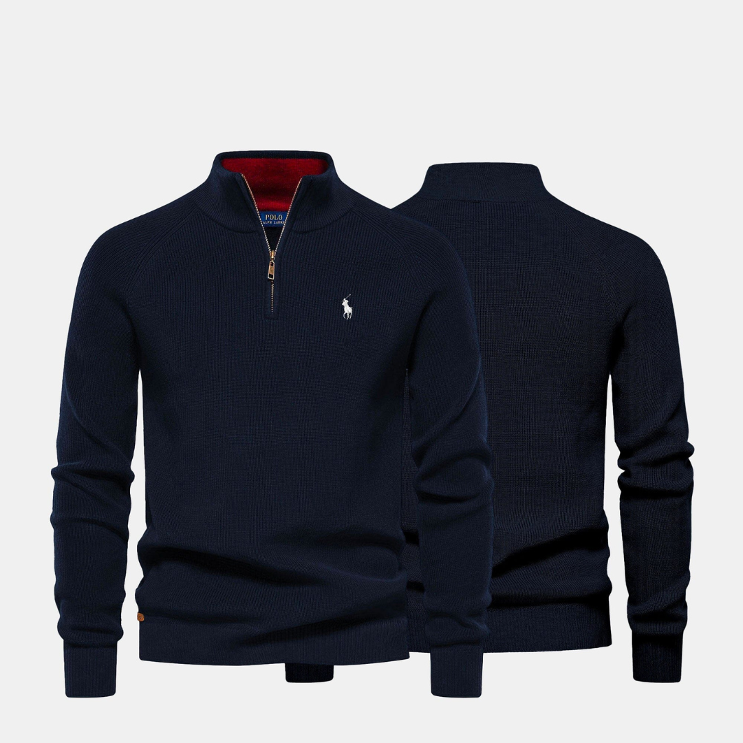 Herren-Strickpullover mit Reißverschlusskragen (Ausverkauf)