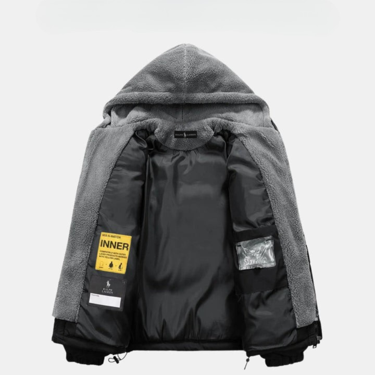 Gefütterte Winterjacke für Herren mit Fleece-Kapuze || SALE
