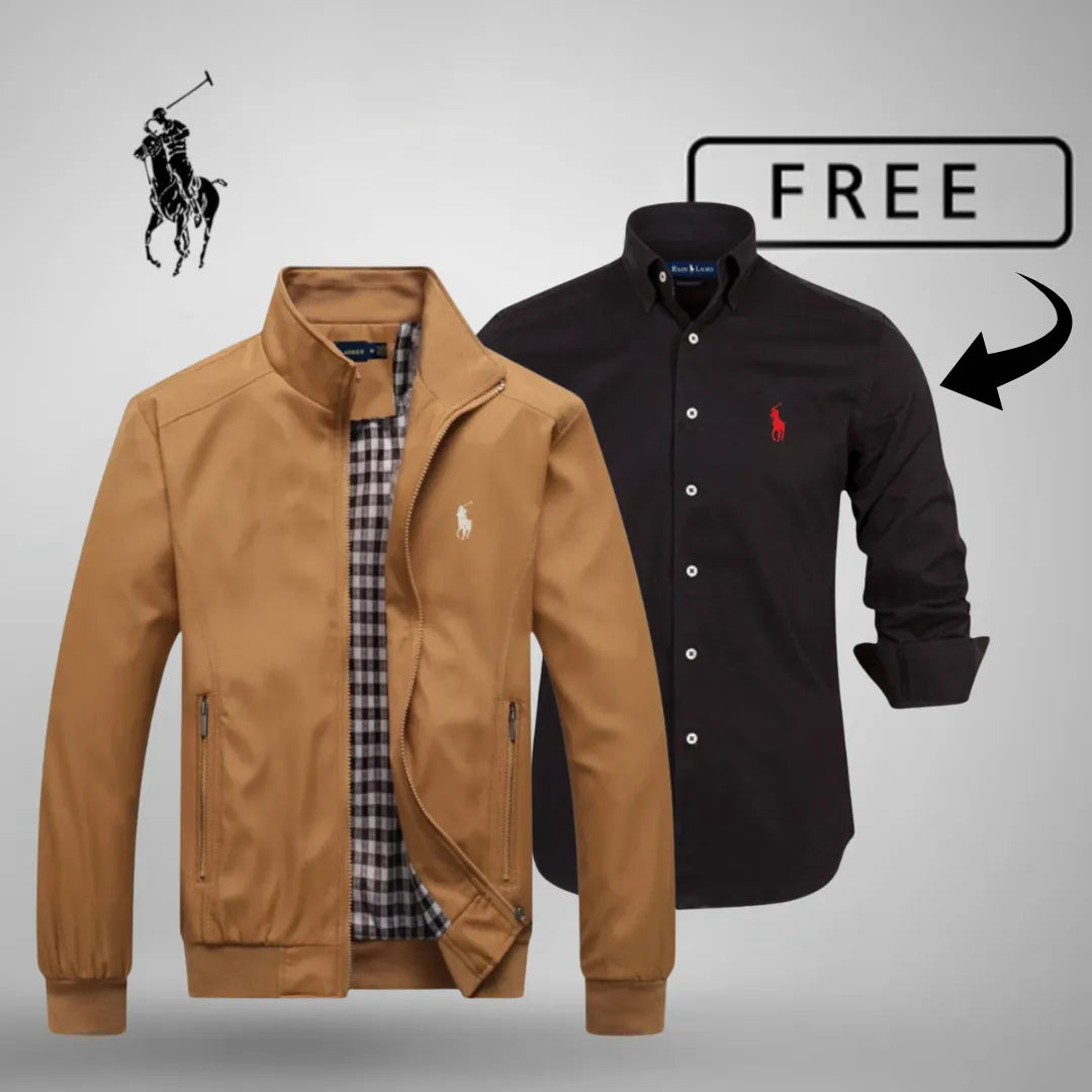 Herren lässige Bomberjacke mit Reißverschluss Premium + KOSTENLOSER Pullover oder Hemd (Ihre Wahl)