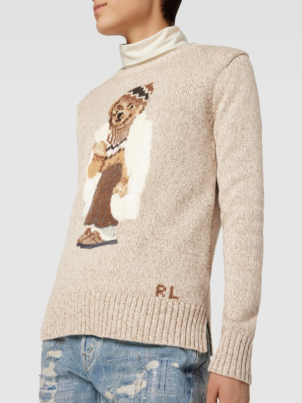 Herrenpullover | Bär mit weißem Fell