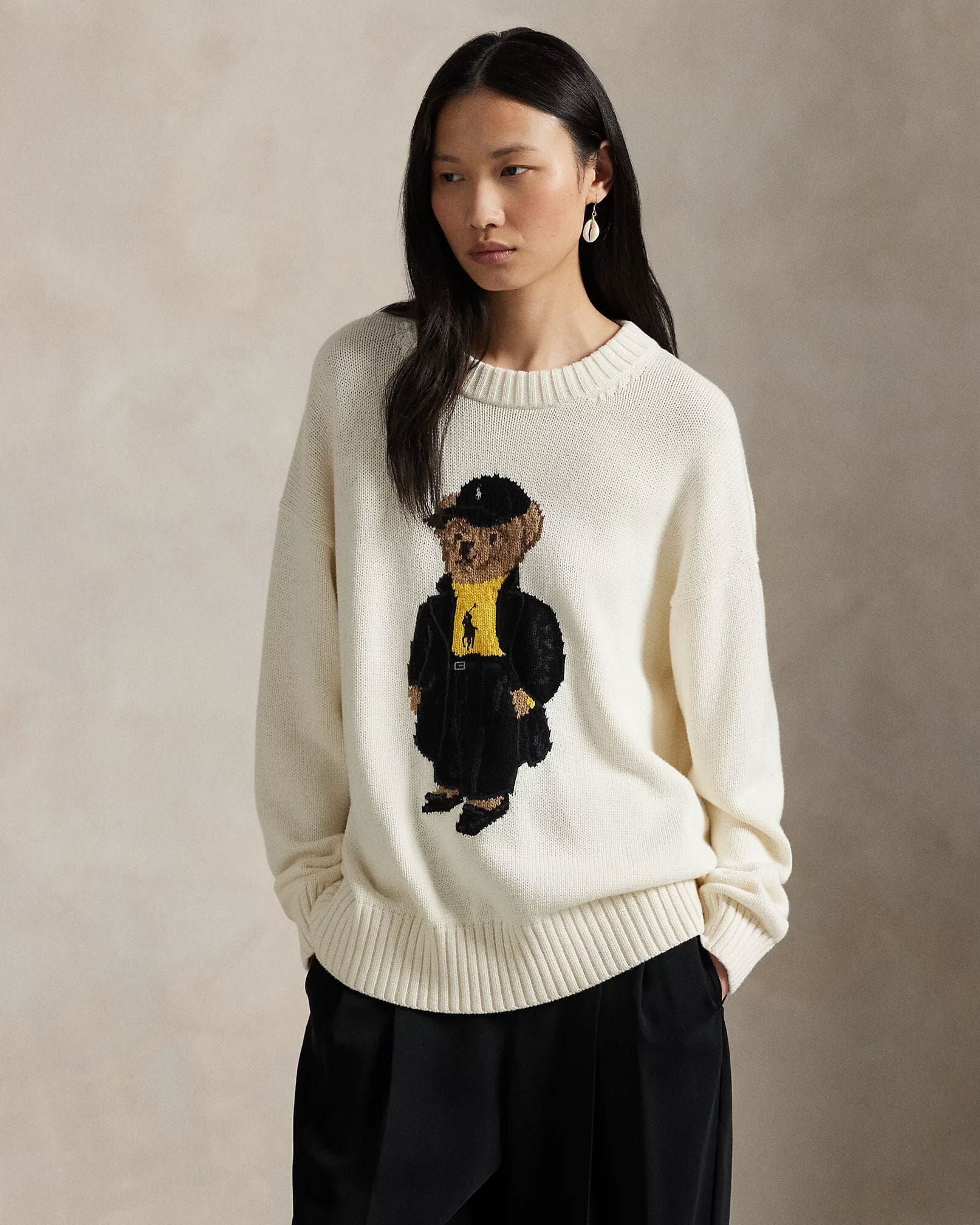 Men's Polo Bear Cotton Crewneck Sweater