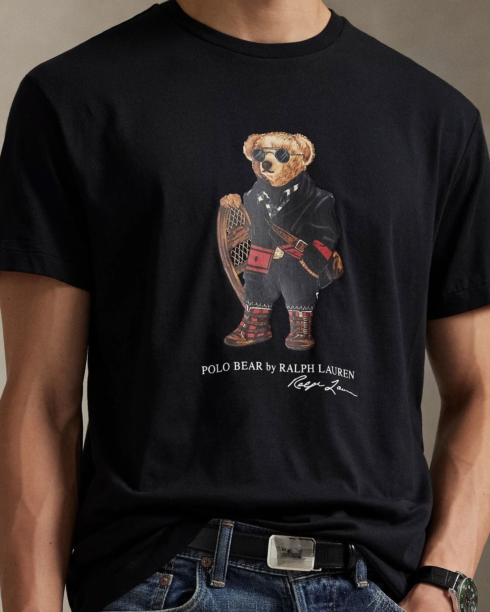 Herren Polo Bear Jersey T-Shirt Klassische Passform