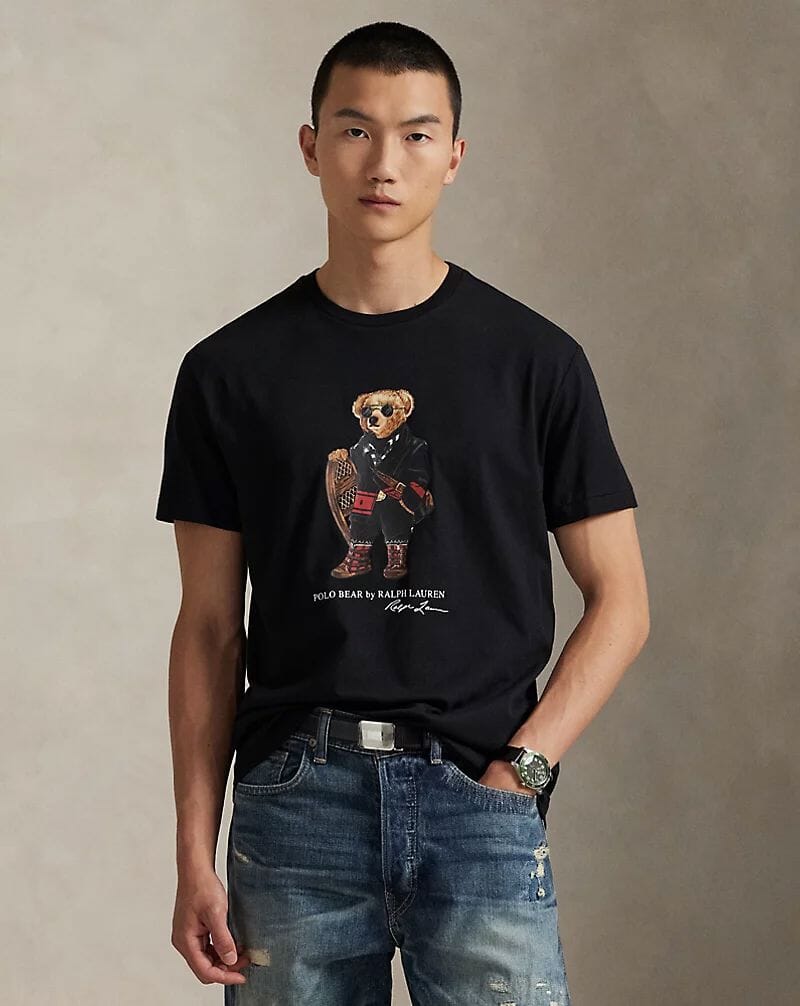 Herren Polo Bear Jersey T-Shirt Klassische Passform