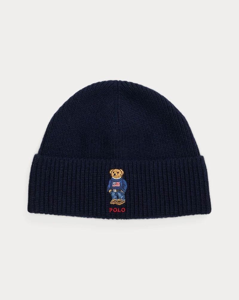 Herren-Mütze mit Polo Bear und Rippstrickbündchen