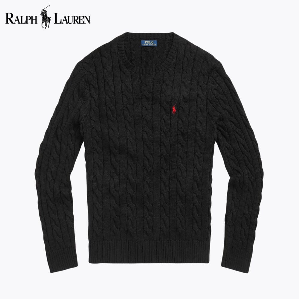 Herren-Zopfstrickpullover aus Baumwolle