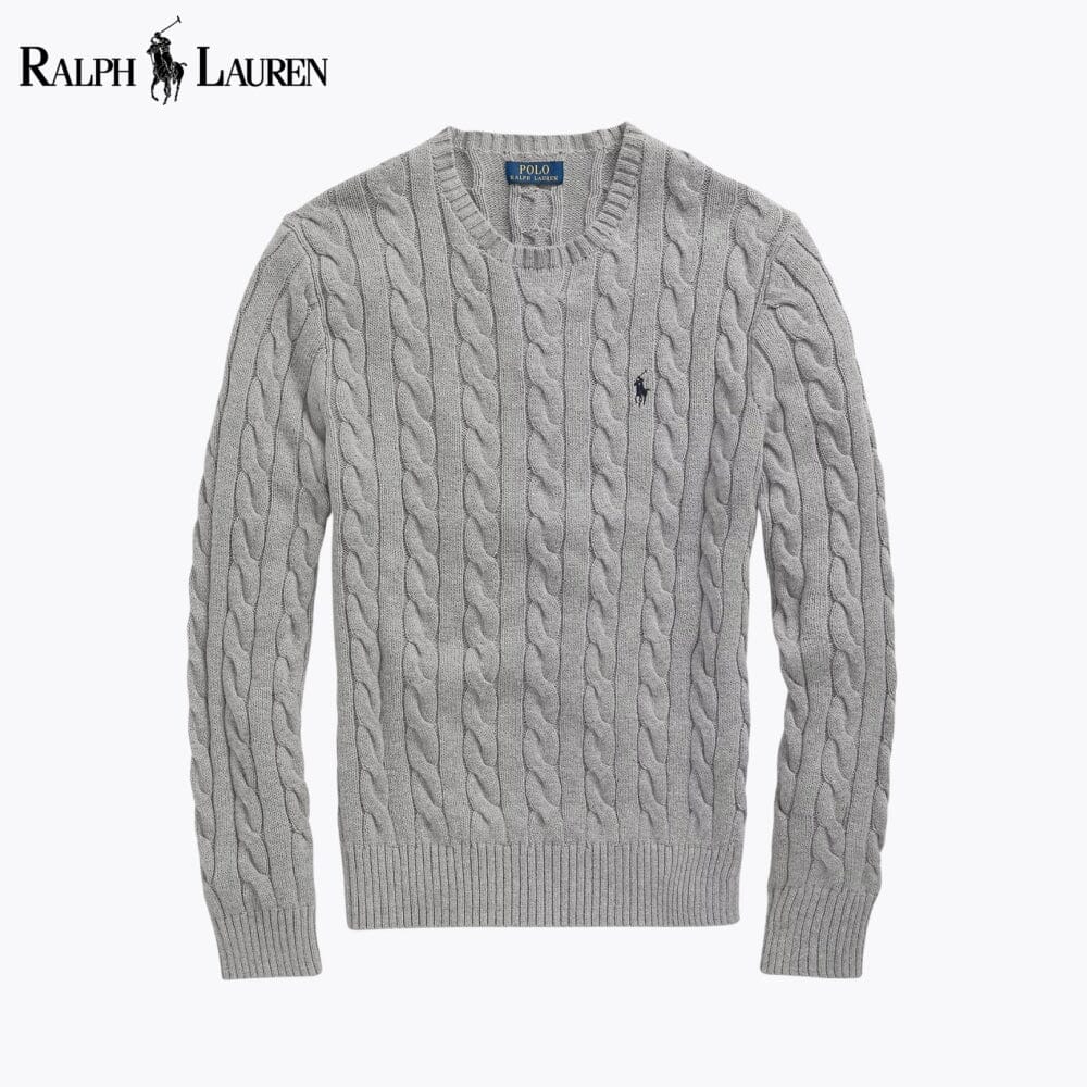 Herren-Zopfstrickpullover aus Baumwolle