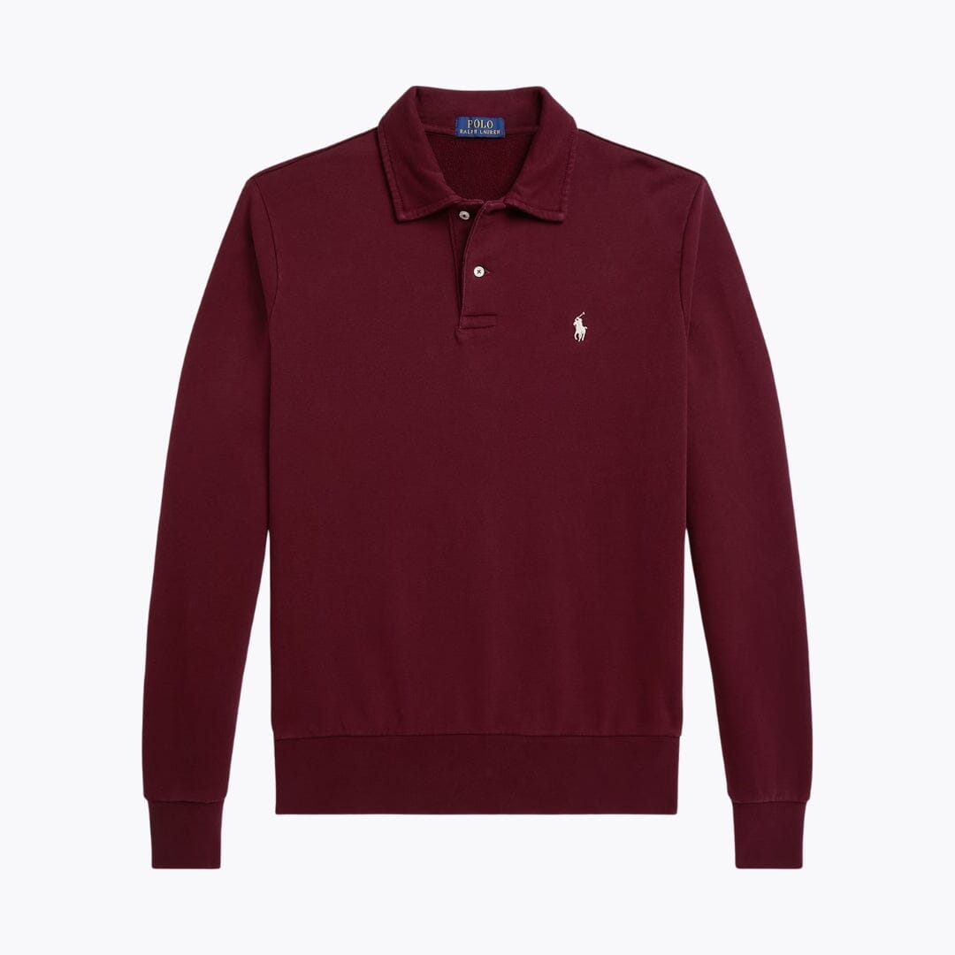 Herren-Sweatshirt mit Kragen aus angerauter Baumwolle