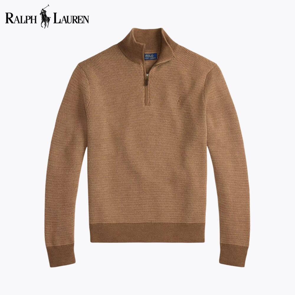Herrenwaschbarer Viertelreißverschluss-Pullover aus Wolle