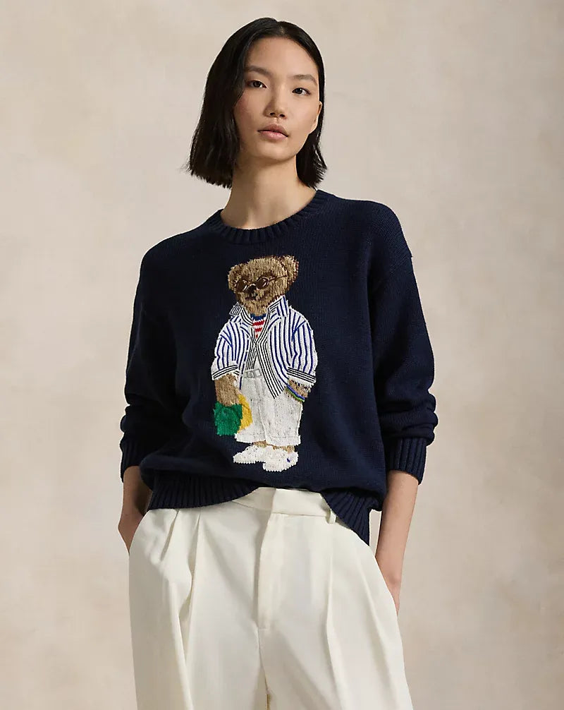 Herrenpullover | Marineblauer Polo Bear