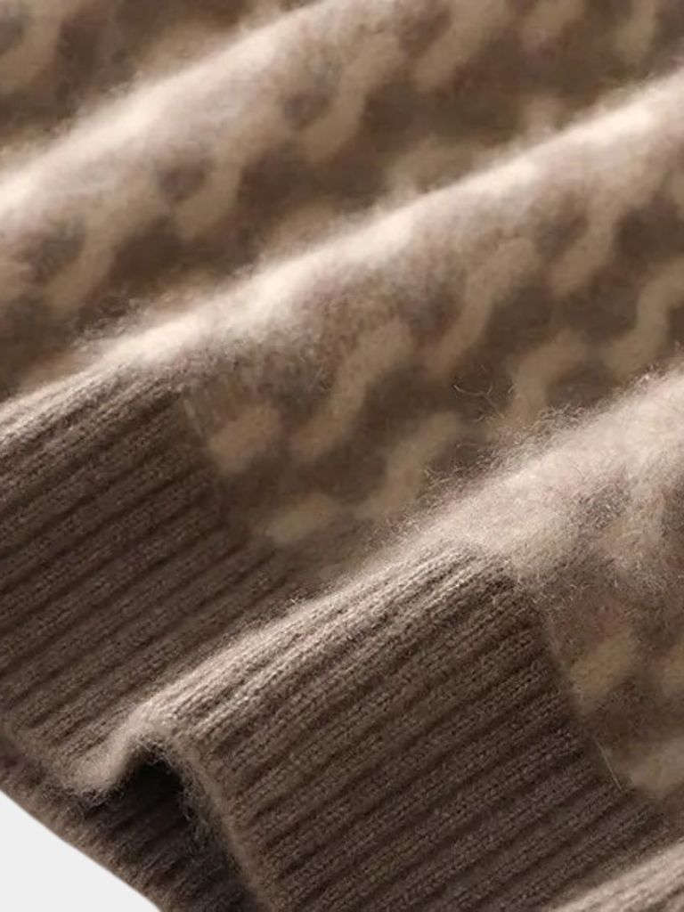 Rundhals-Pullover aus Wolle mit geometrischem Muster