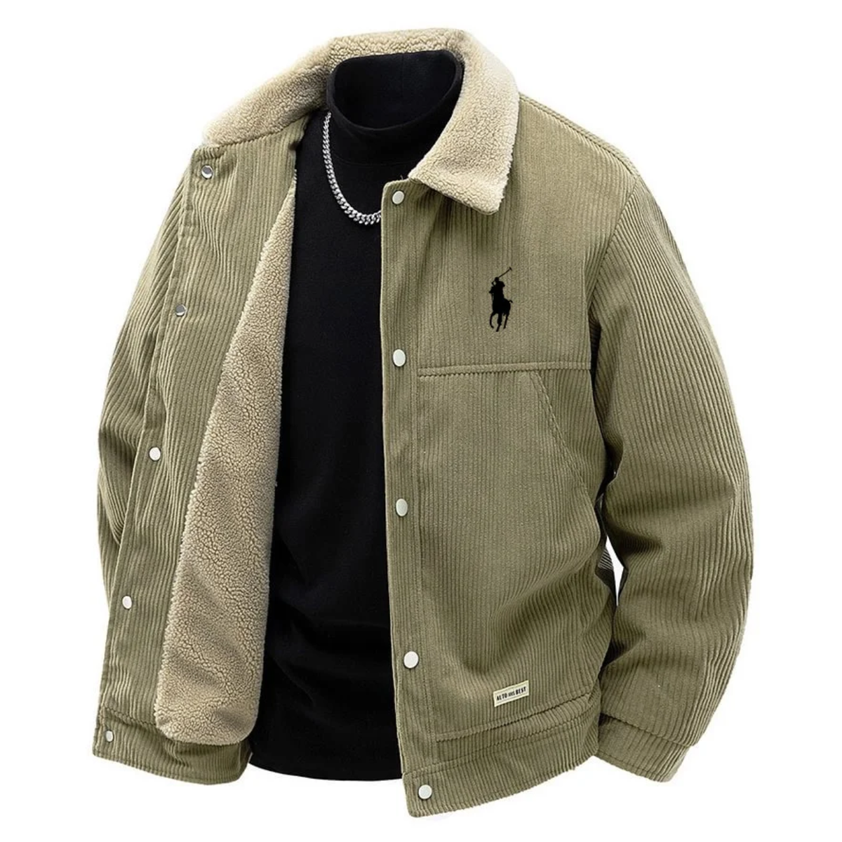 Blouson homme premium en velours côtelé doublé Sherpa - Vente liquidation