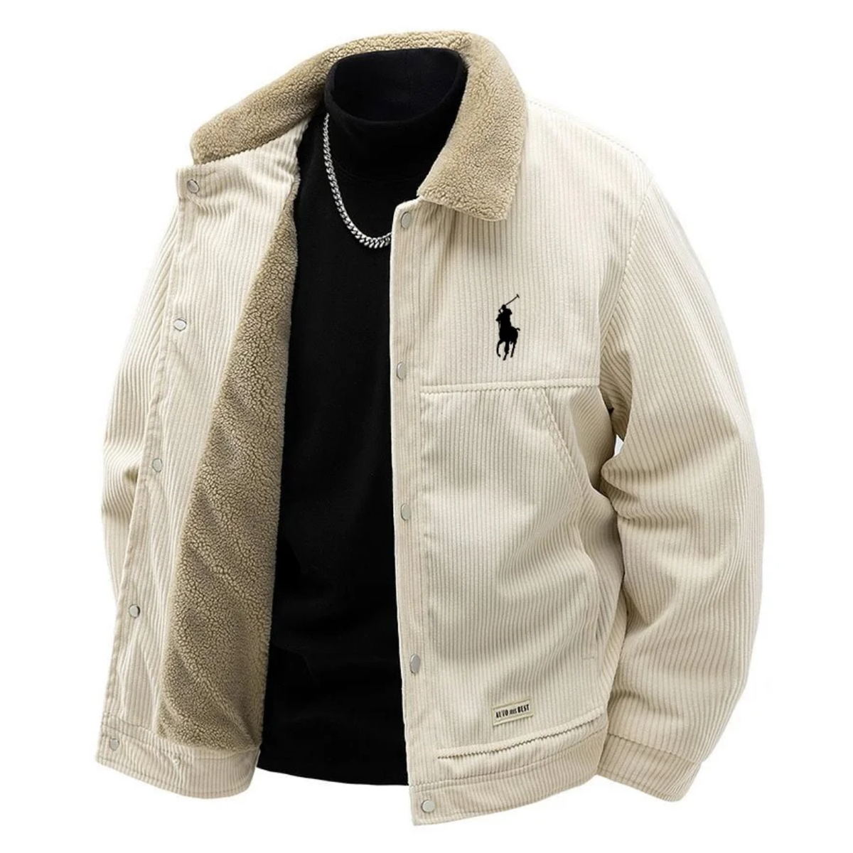 Blouson homme premium en velours côtelé doublé Sherpa - Vente liquidation