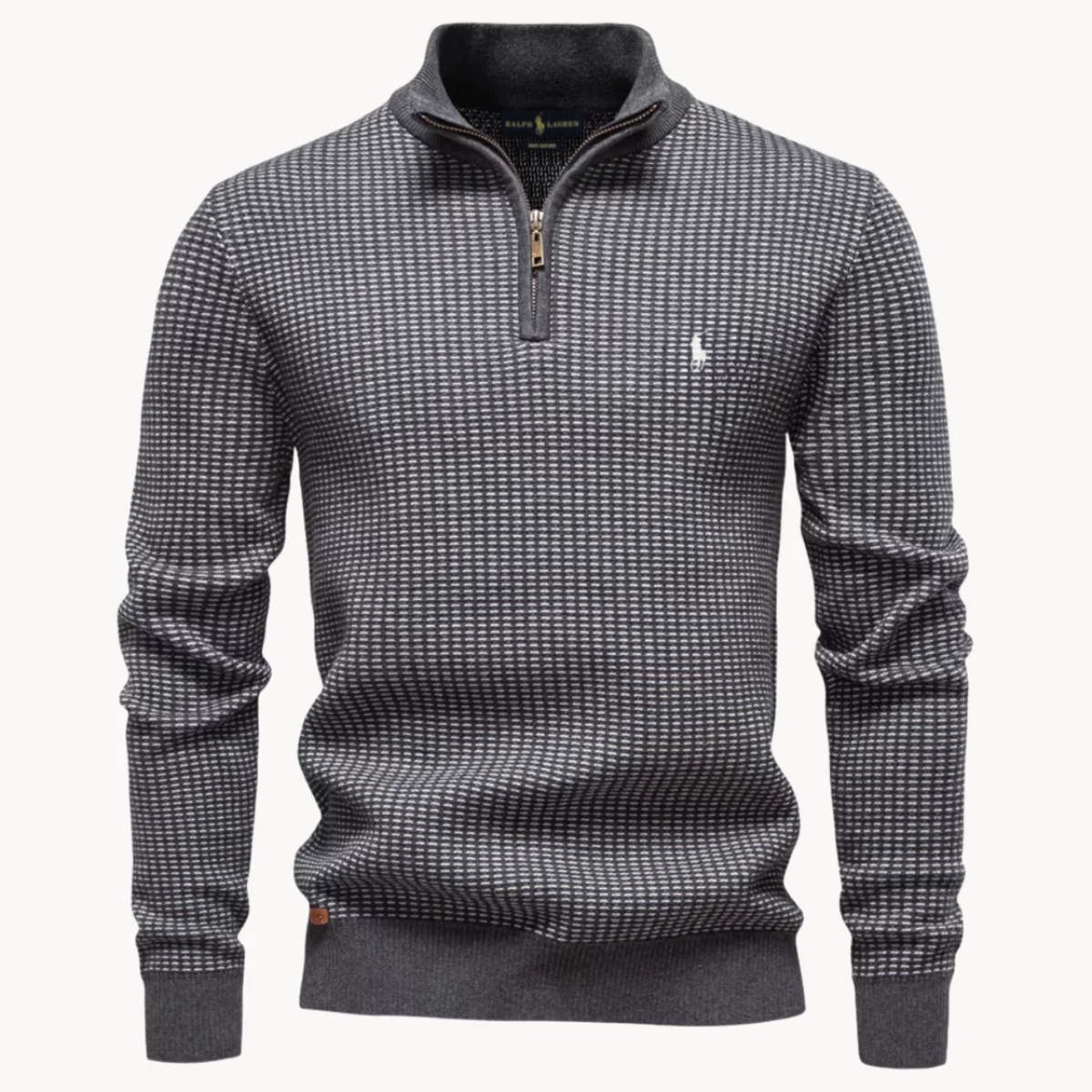 Herren-Strickpullover mit kurzem Reißverschluss – Ausverkauf