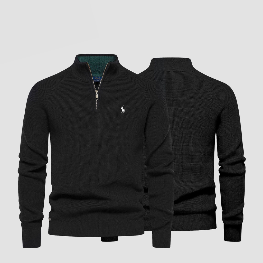Herren-Strickpullover mit Reißverschlusskragen (Ausverkauf)