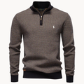 Herren-Strickpullover mit kurzem Reißverschluss – Ausverkauf