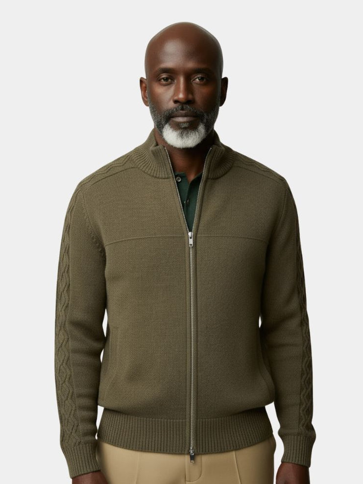 Rollkragenpullover Kaschmir mit Reißverschluss – Cross & Crown