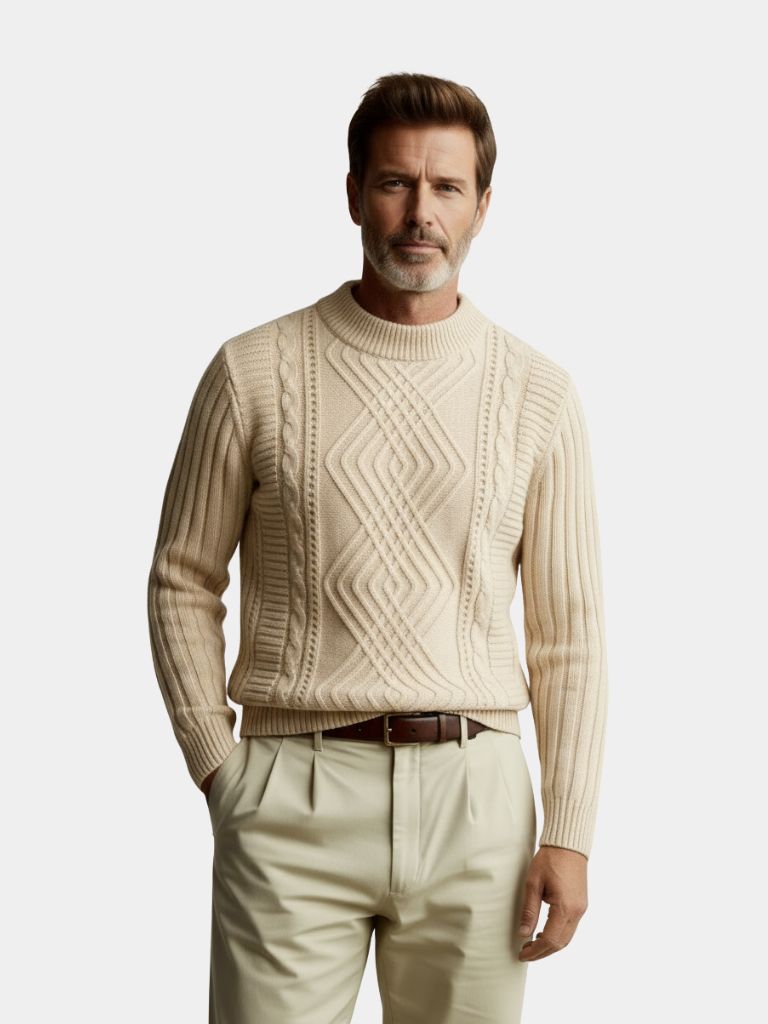 Pull texturé minimaliste - Cross & Crown