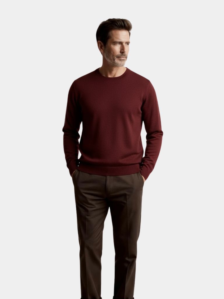 Premium Round Neck Knit Sweater - Cross & Crown