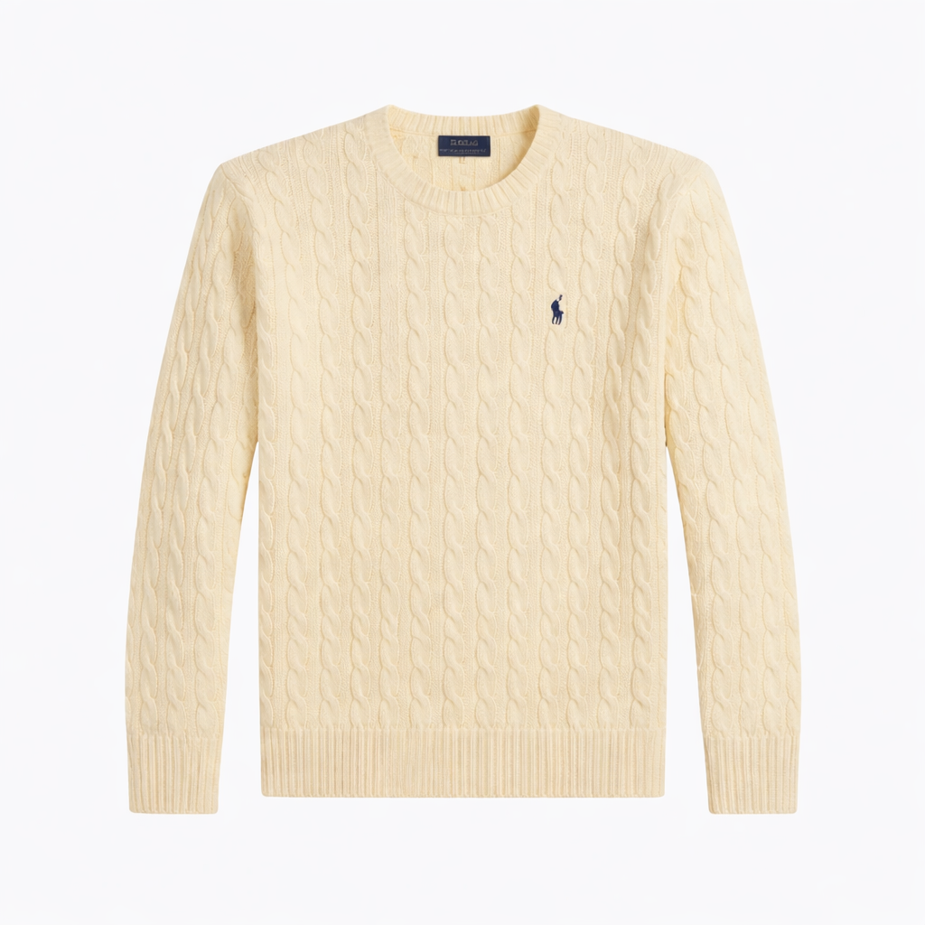 Pull en cachemire et laine torsadé RL