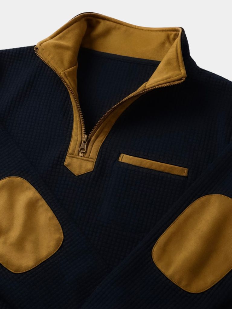 Rollkragenpullover mit Reißverschluss „Nautischer Entdecker“ – Cross & Crown