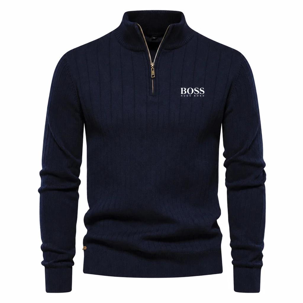 HG.B.SS OUTLET™ PREMIUM RIBBED QUARTER-ZIP SWEATER
