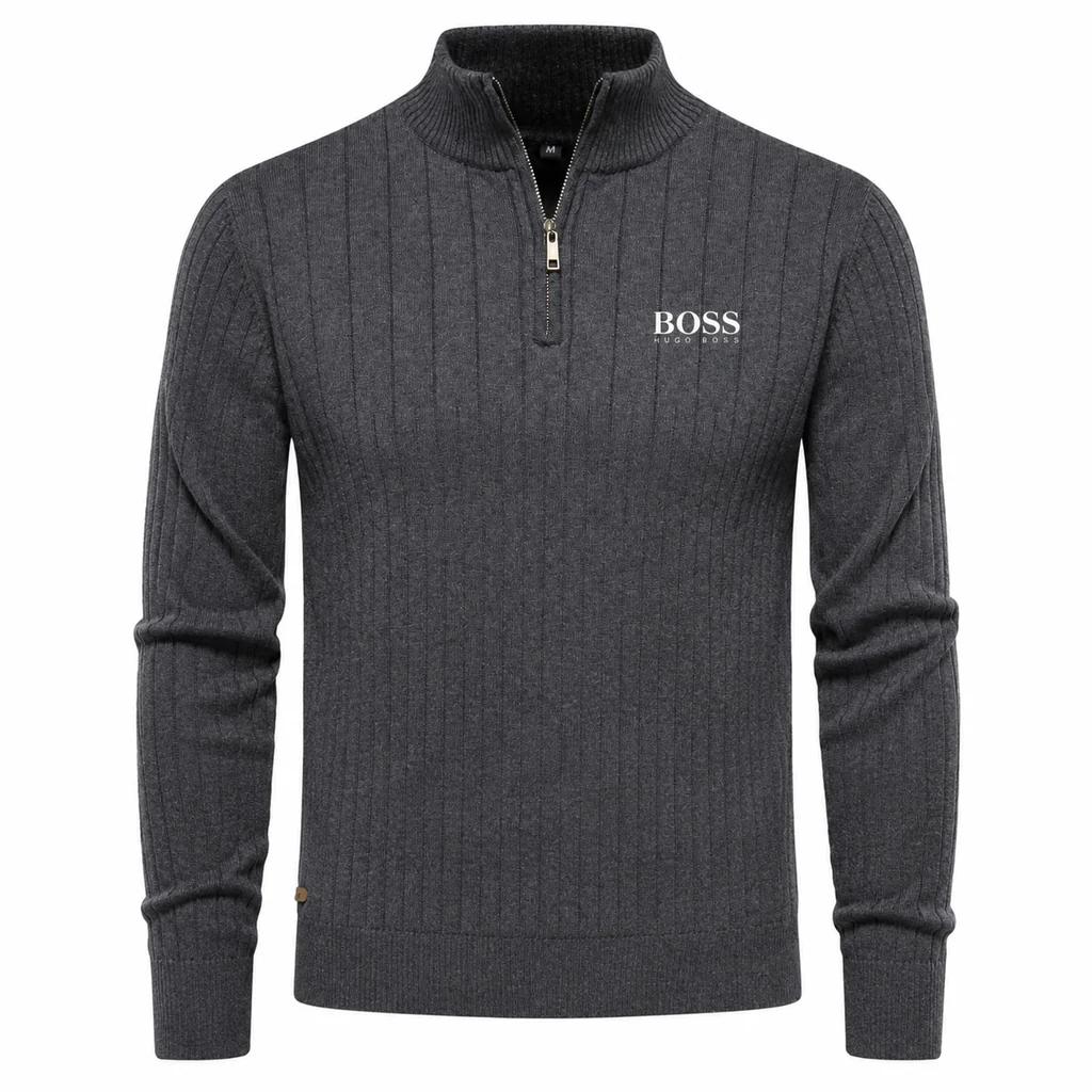 HG.B.SS OUTLET™ PREMIUM RIBBED QUARTER-ZIP SWEATER
