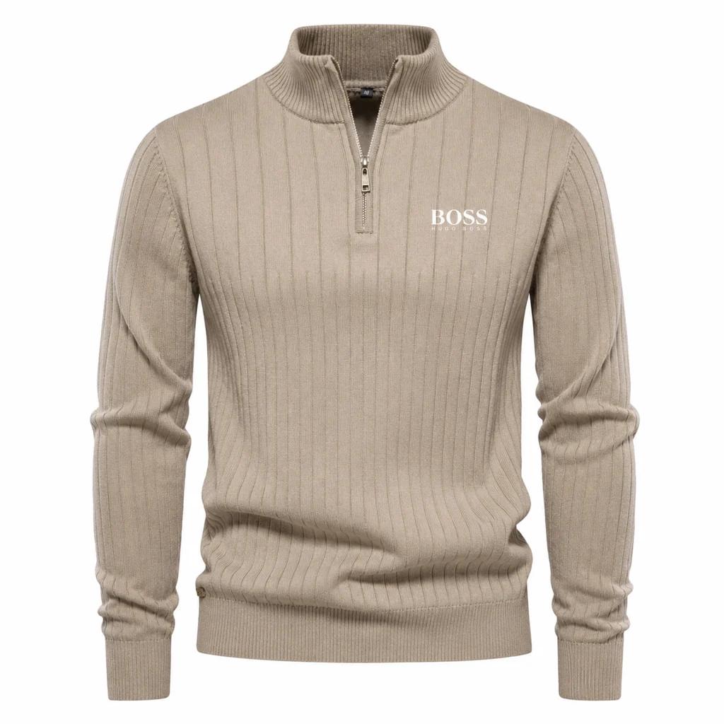 HG.B.SS OUTLET™ PREMIUM RIBBED QUARTER-ZIP SWEATER