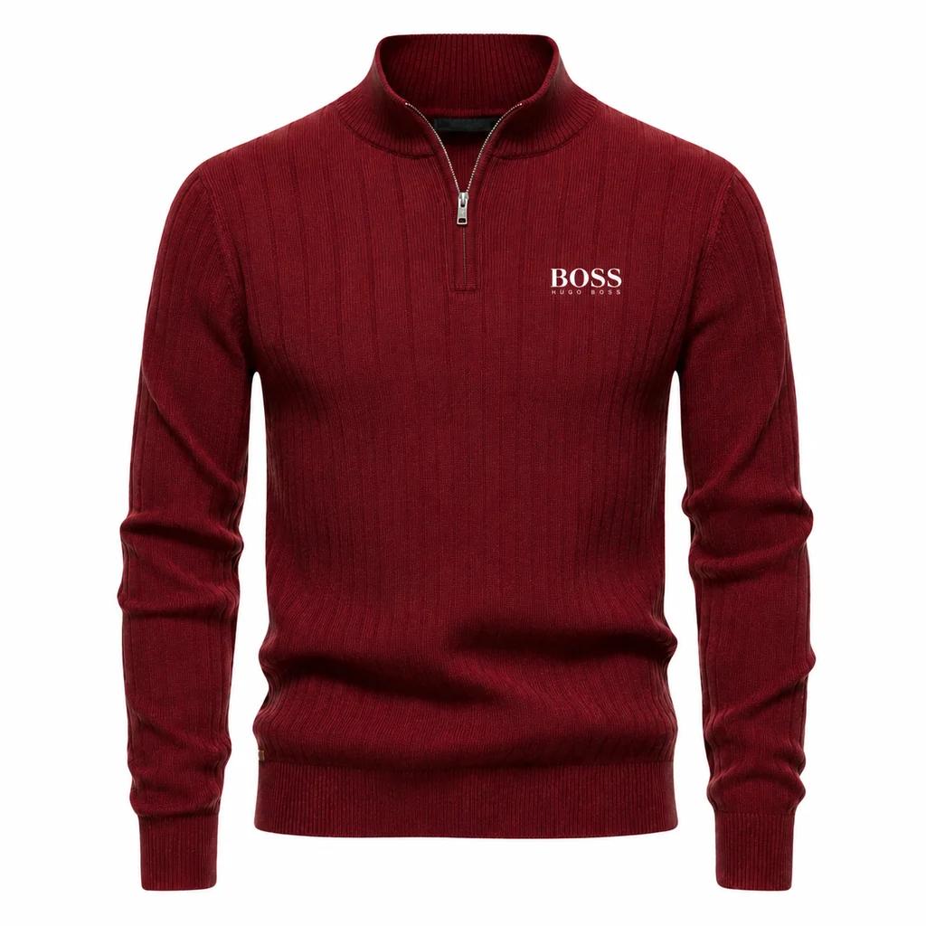 HG.B.SS OUTLET™ PREMIUM RIBBED QUARTER-ZIP SWEATER