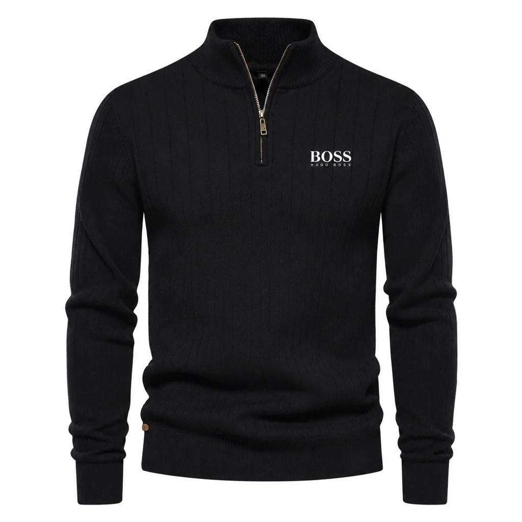 HG.B.SS OUTLET™ PREMIUM RIBBED QUARTER-ZIP SWEATER