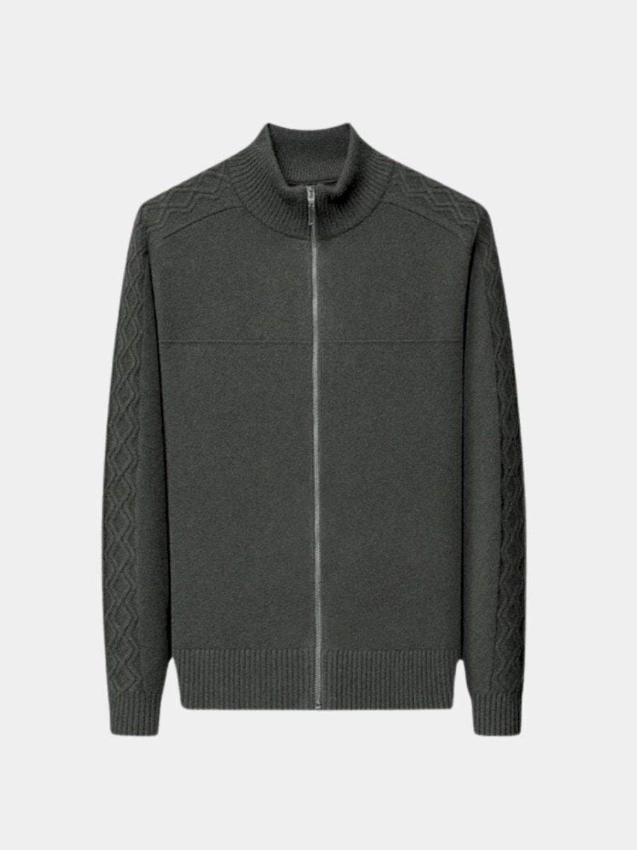Rollkragenpullover Kaschmir mit Reißverschluss – Cross & Crown