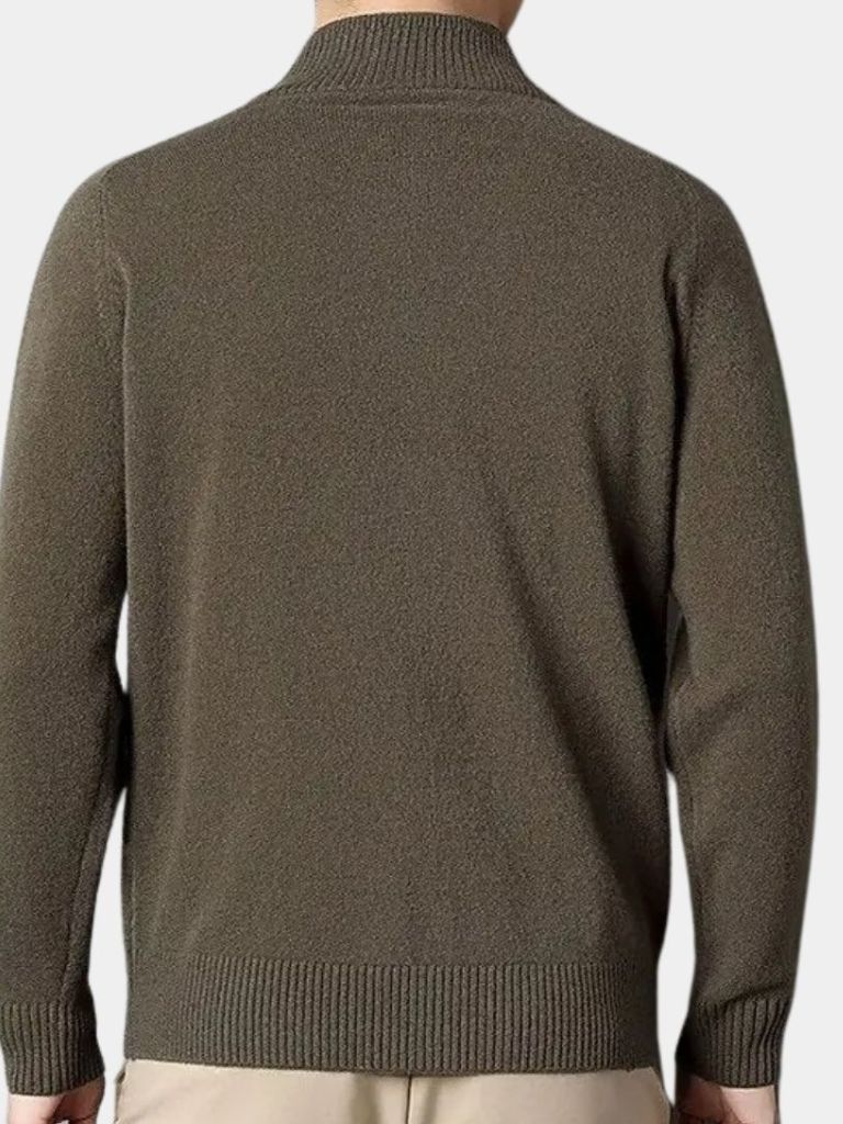 Rollkragenpullover Kaschmir mit Reißverschluss – Cross & Crown