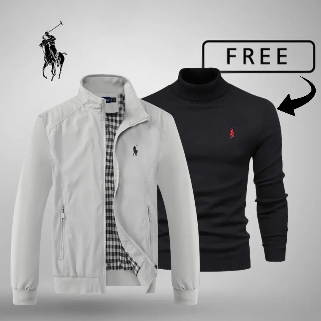 Herren lässige Bomberjacke mit Reißverschluss Premium + KOSTENLOSER Pullover oder Hemd (Ihre Wahl)