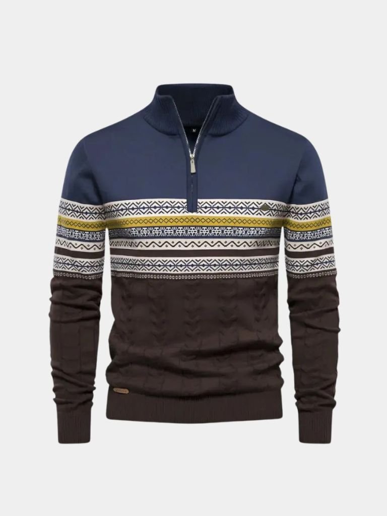 Maille : Pull à Col Zippé - Cross & Crown