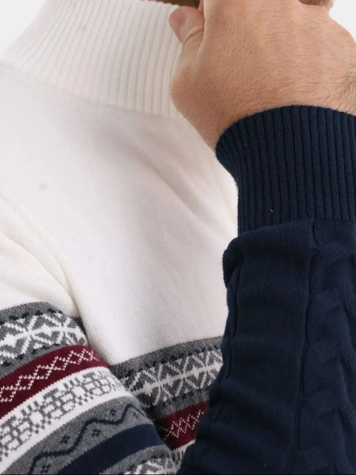 Maille : Pull à Col Zippé - Cross & Crown