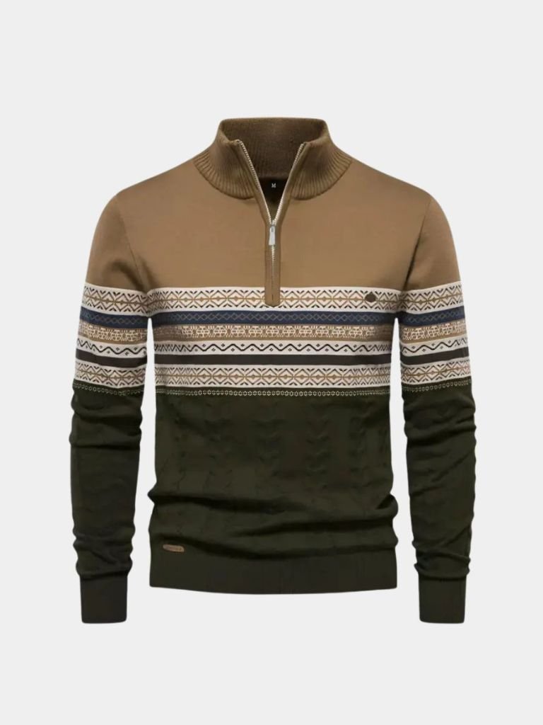 Maille : Pull à Col Zippé - Cross & Crown