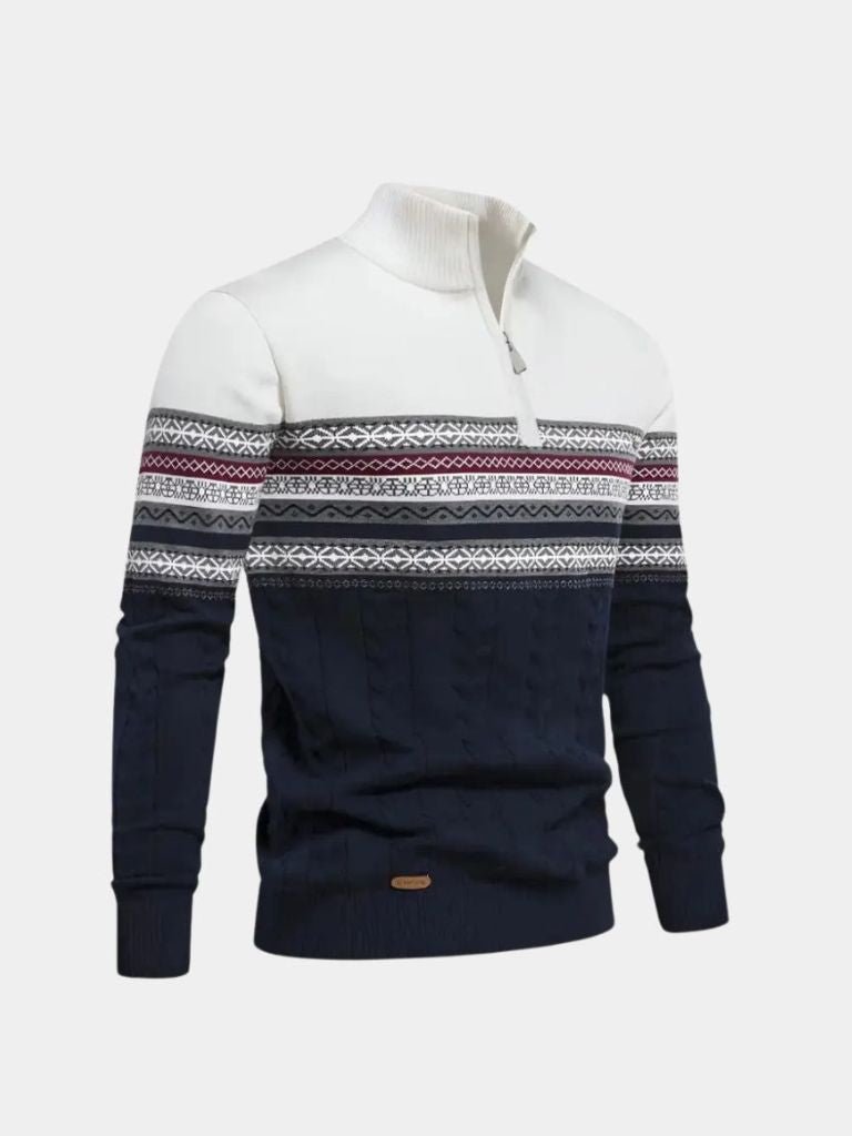 Maille : Pull à Col Zippé - Cross & Crown