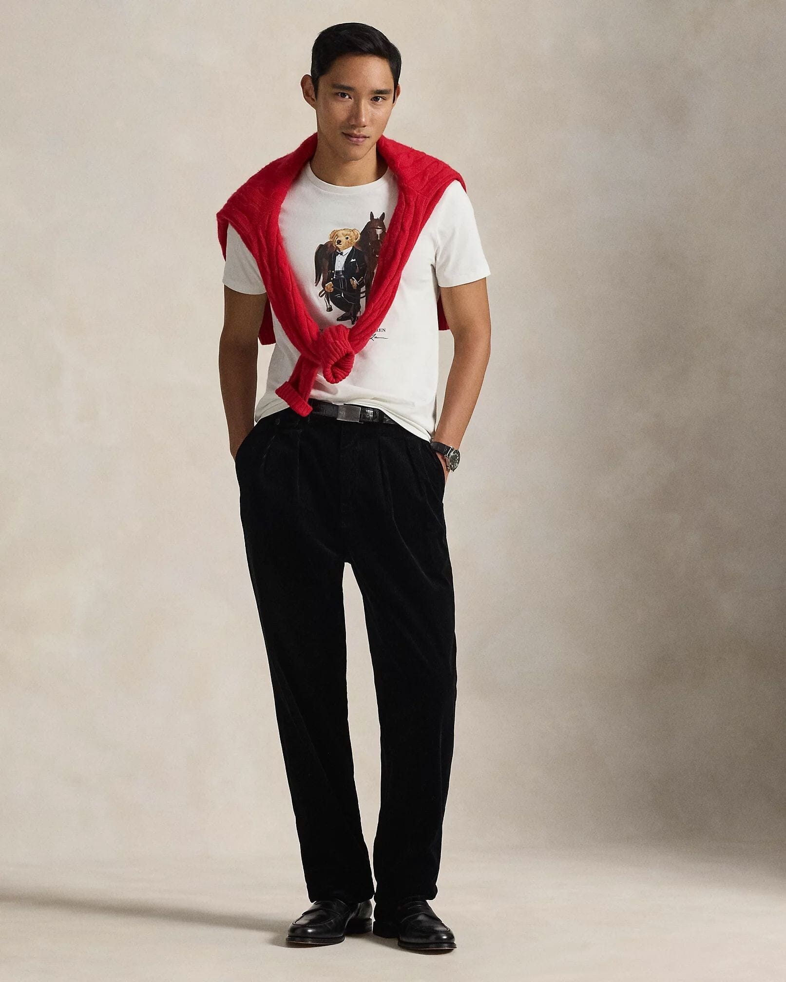 Herren Baumwoll-T-Shirt mit Polo Bear