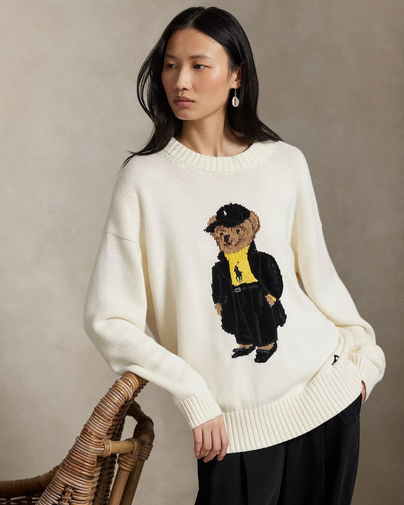 Herren Polo Bear Baumwoll-Rundhalspullover