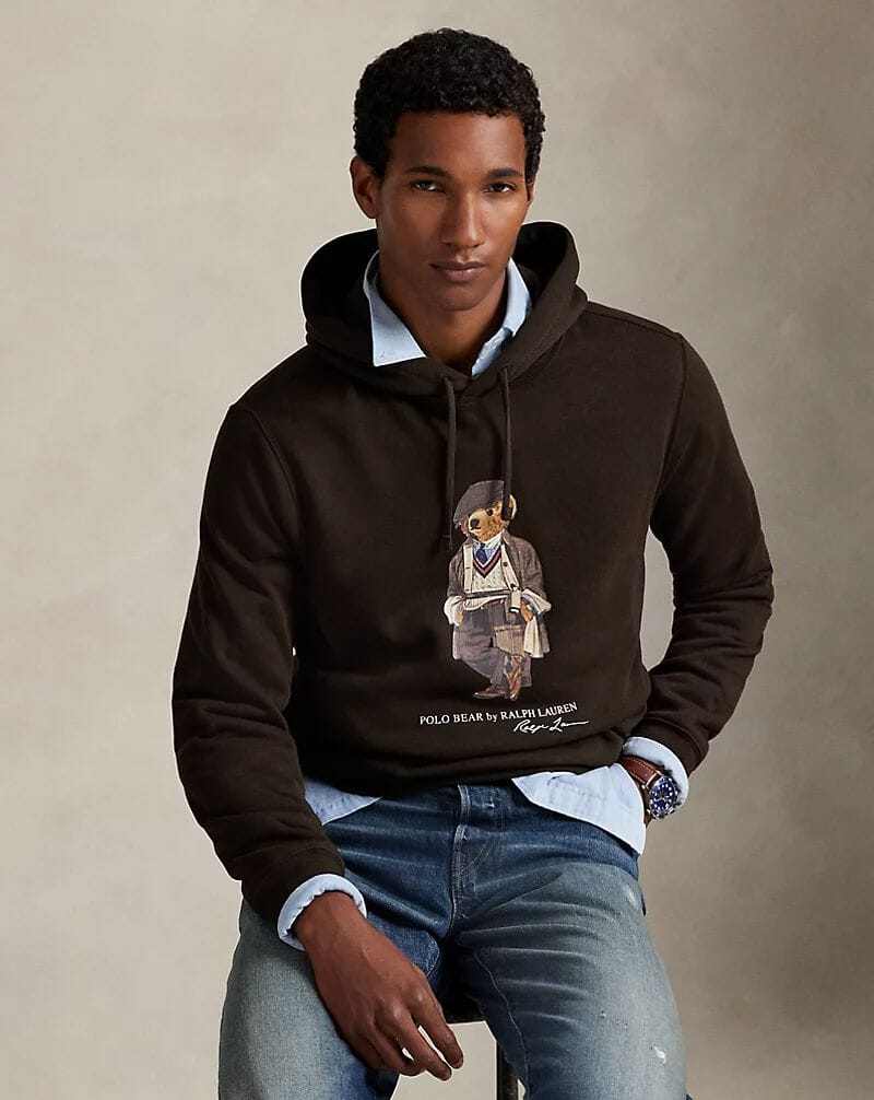 Herren Fleece-Kapuzenpullover mit Polo Bear