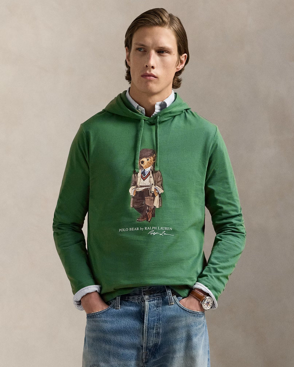 T-shirt à capuche en jersey Polo Bear pour homme