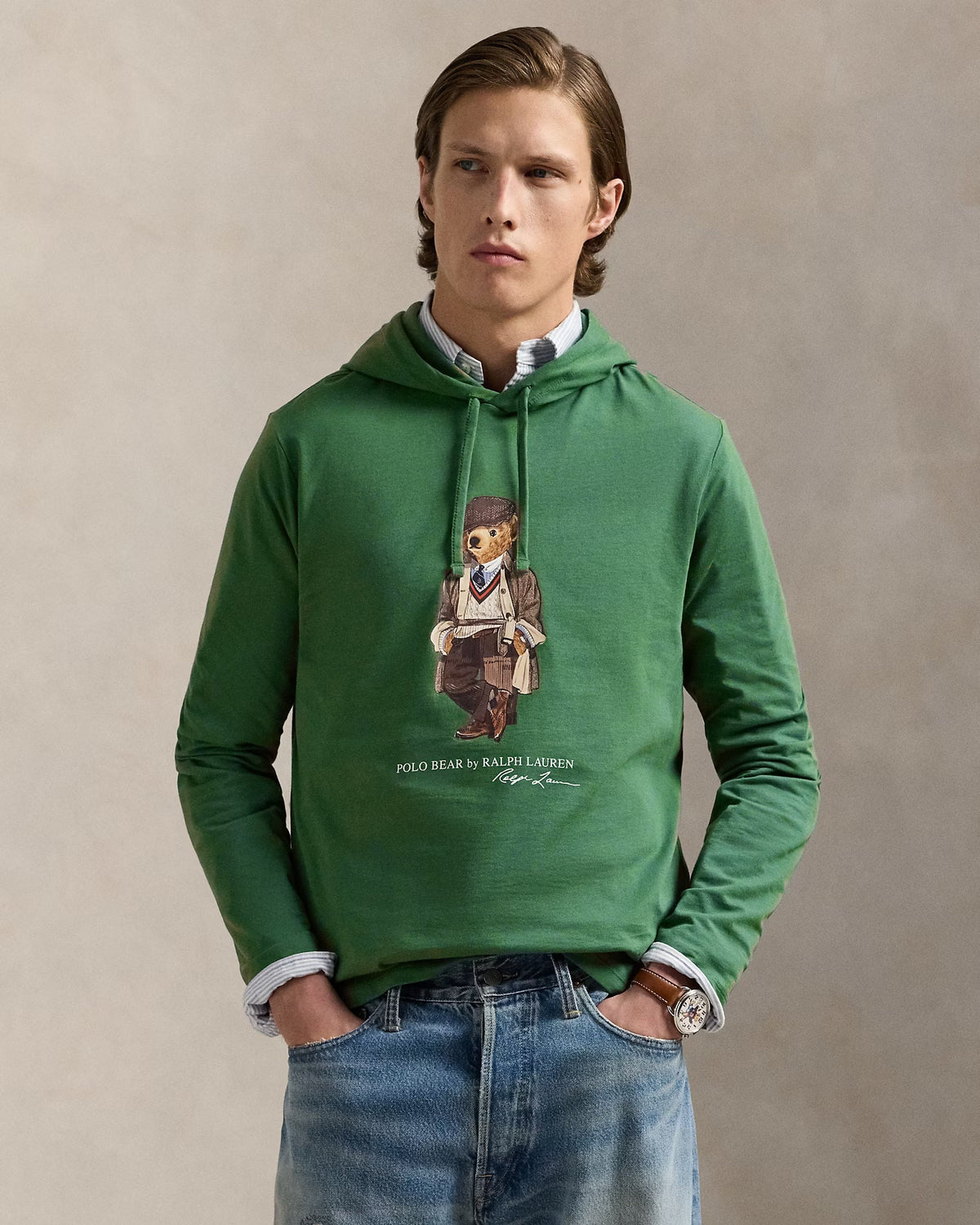 T-shirt à capuche en jersey Polo Bear pour homme