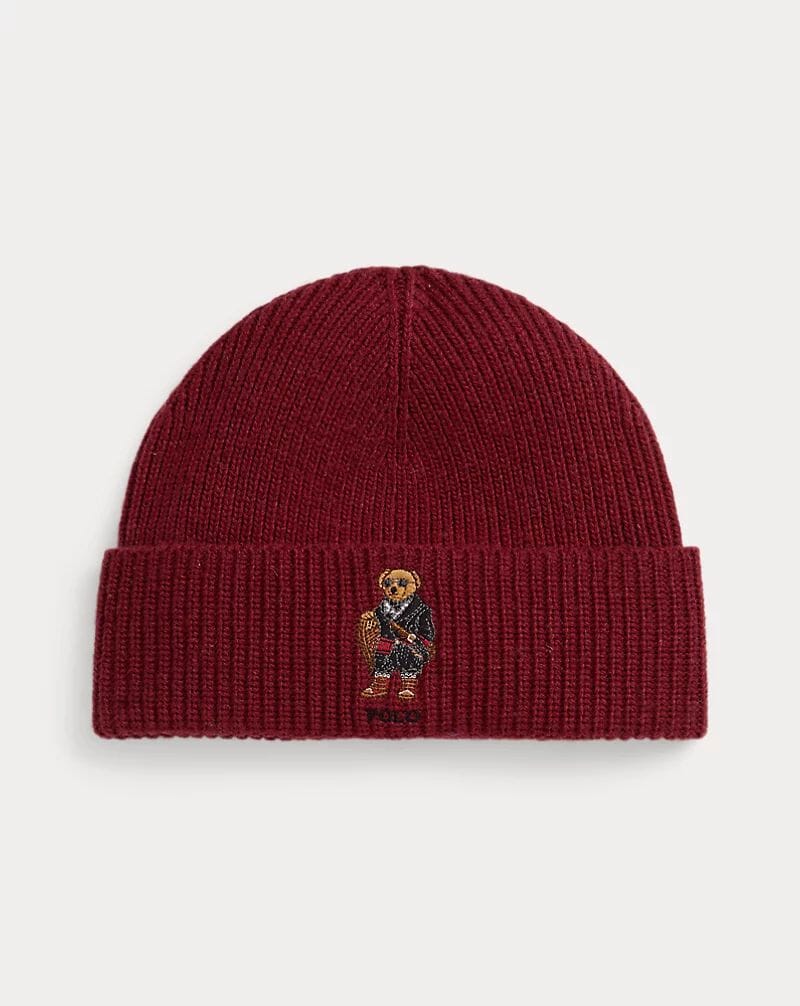 Bonnet en maille côtelée Polo Bear pour homme
