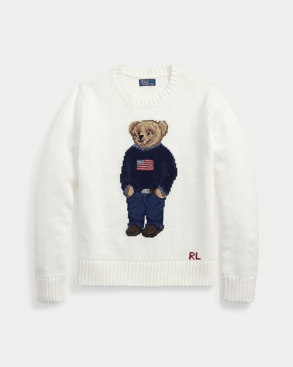 Pull ras-du-cou en lin et coton Polo Bear pour homme