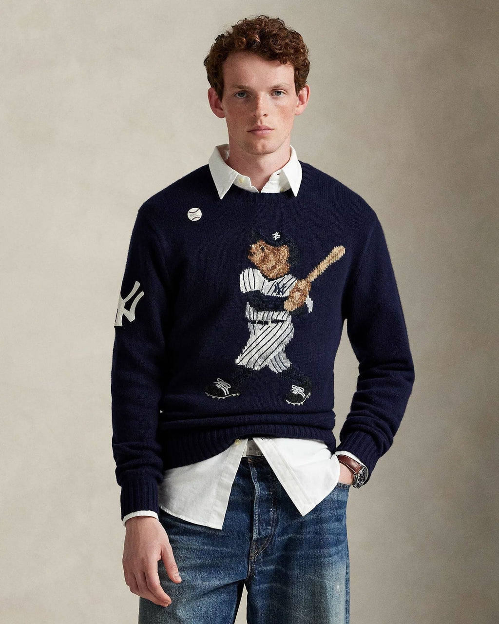 Pull Polo Bear Yankees pour homme